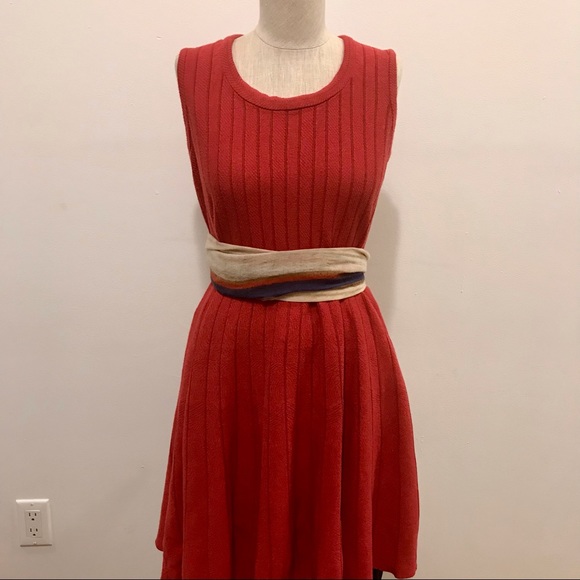 Nic + Zoe red knitwear bodycon flared dress dress. Size M Petite. EUC. - Picture 9 of 9